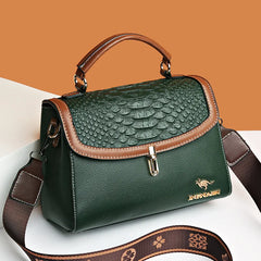 Wide Strap PU Leather Female Handbag Lady's Shoulder Cross Body Bags