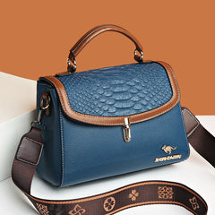 Wide Strap PU Leather Female Handbag Lady's Shoulder Cross Body Bags