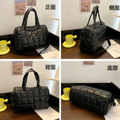 Winter Women's Shoulder Messenger Bags Down Fabric Female Padded Tote Bag Ladies