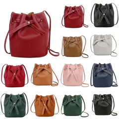 Women Backpack PU Leather School Bags Large Capacity Bucket Bag Shoulder Bags
