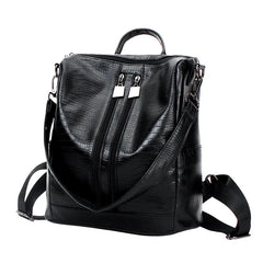 Women Backpacks Leather Rivet Student School Bag