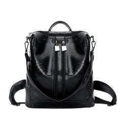 Women Backpacks Leather Rivet Student School Bag