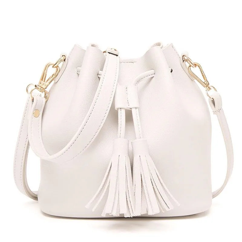 Women Bucket Bag PU Leather Shoulder Crossbody Messenger Bags