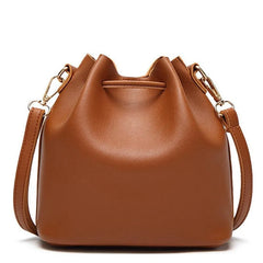Women Bucket Bag PU Leather Shoulder Crossbody Messenger Bags