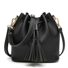 Women Bucket Bag PU Leather Shoulder Crossbody Messenger Bags