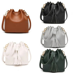 Women Bucket Bag PU Leather Shoulder Crossbody Messenger Bags