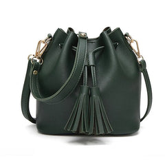 Women Bucket Bag PU Leather Shoulder Crossbody Messenger Bags