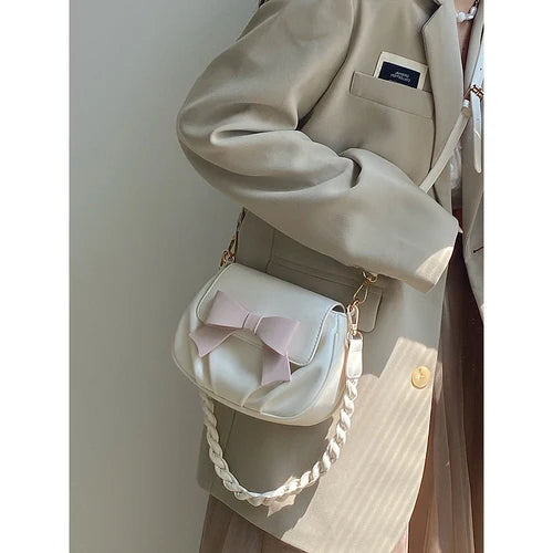 Women Bow Handbags Ladies Small Crossbody Bag Clutch Purse Girls Shoulder Bag