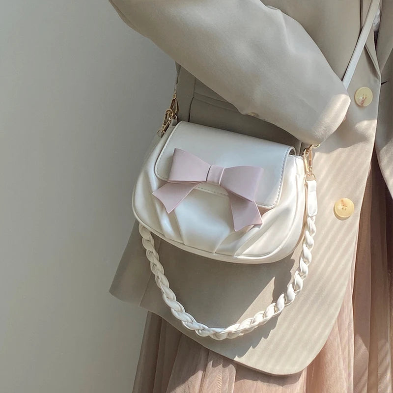 Women Bow Handbags Ladies Small Crossbody Bag Clutch Purse Girls Shoulder Bag