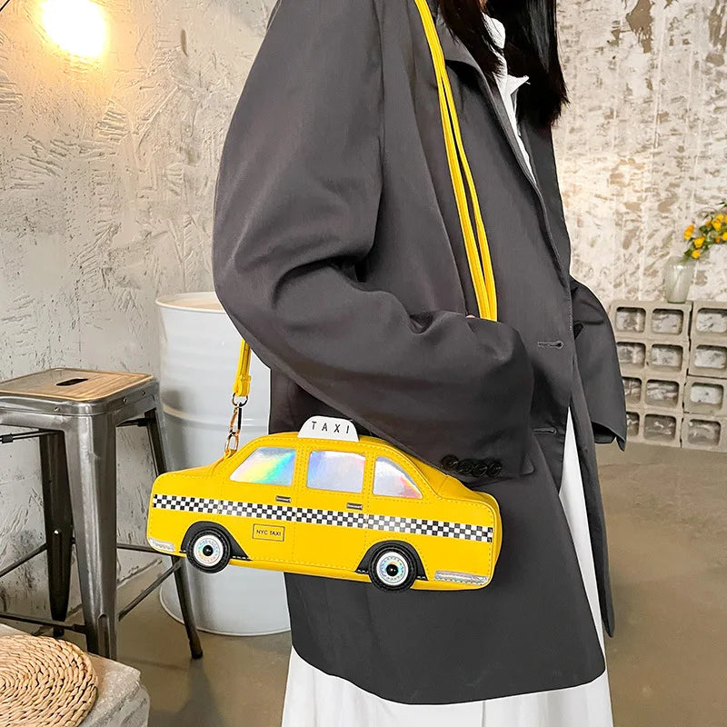 Women Creative Funny Personality Simulation American York Taxi Pu Messenger Bag