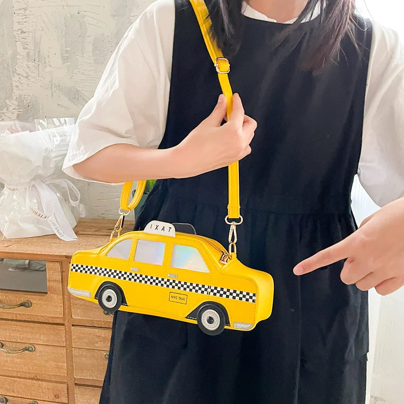 Women Creative Funny Personality Simulation American York Taxi Pu Messenger Bag
