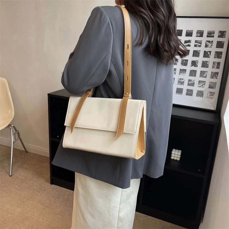 Fashionable Tote Handbags PU Leather Top Handle Beach Shoulder Bags