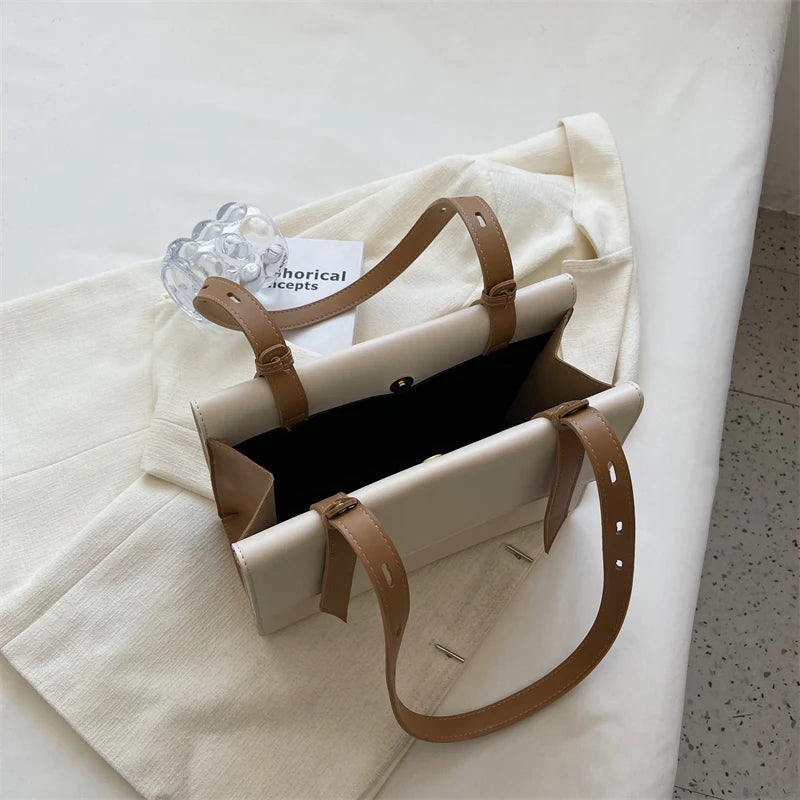 Fashionable Tote Handbags PU Leather Top Handle Beach Shoulder Bags