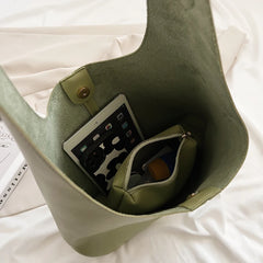 Fashionable Wallet Tote Handbags PU Top Handle Summer Beach Shoulder Bag