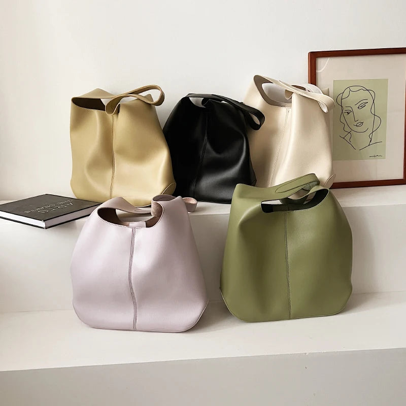 Fashionable Wallet Tote Handbags PU Top Handle Summer Beach Shoulder Bag