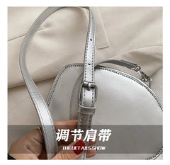 Heart Shaped Shoulder Bags Silver Printed Letters Cross Body Bags