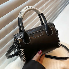 Women Beige Shoulder Bag Woven Handbag Clutch