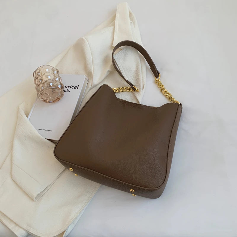 Women Ladies Bags PU Leather Daily Bucket Fashionable Multi-function Top