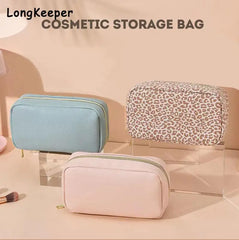 Women Makeup Bag Pu Leather Cosmetic Bag Female Travel Handbags Purses Storage B