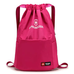 Women's Drawstring Backpack Large Capacity Multi-Pocket Outdoor Travel Bag