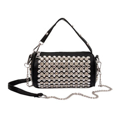 Women Rivet Diamonds Handbag PU Leather Crossbody Shoulder Bag