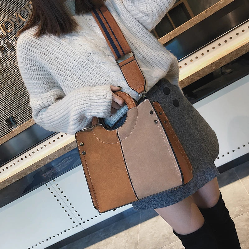 Vintage Leather Handbag Ladies Shoulder Bag Crossbody Large Capacity Tote