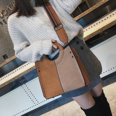 Vintage Leather Handbag Ladies Shoulder Bag Crossbody Large Capacity Tote