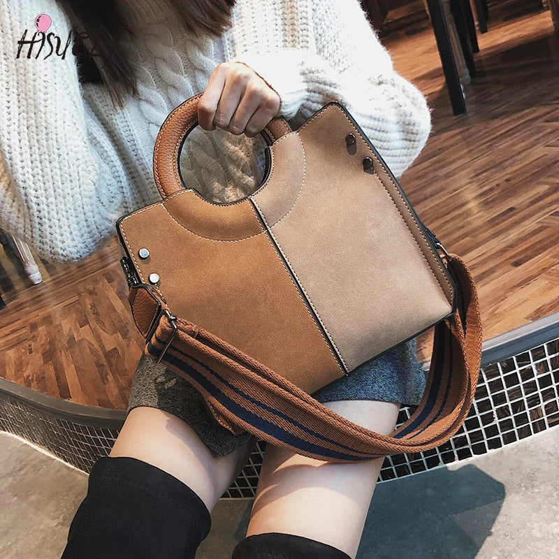 Vintage Leather Handbag Ladies Shoulder Bag Crossbody Large Capacity Tote