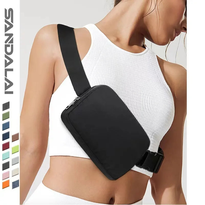 Women Waist Bag Fanny Pack Zipper Chest Outdoor Sports Crossbody