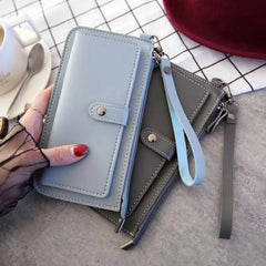 Women PU Leather Long Wallet Multi-card Position Clutch