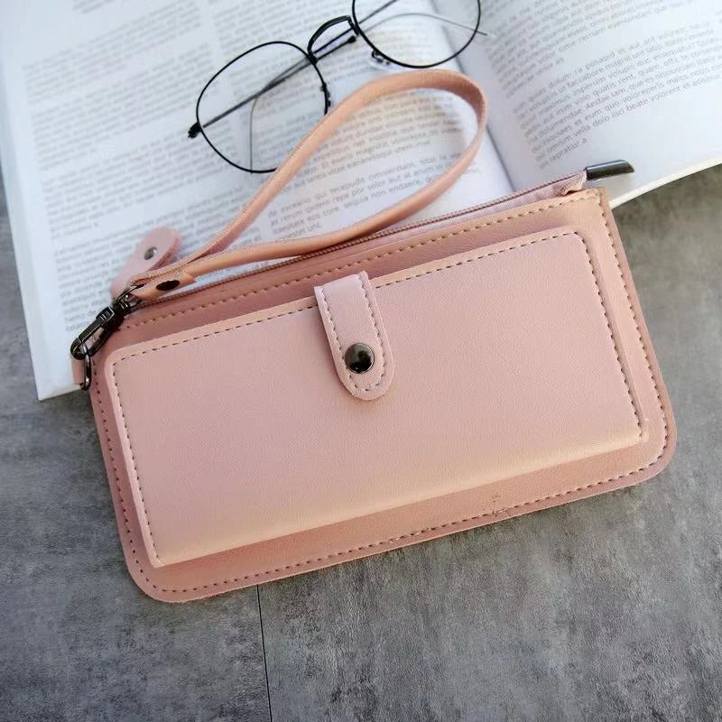 Women PU Leather Long Wallet Multi-card Position Clutch