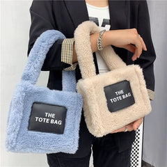 Women's Lamb Wool Plush Bag Autumn Winter Ins Mini Tote Handbag