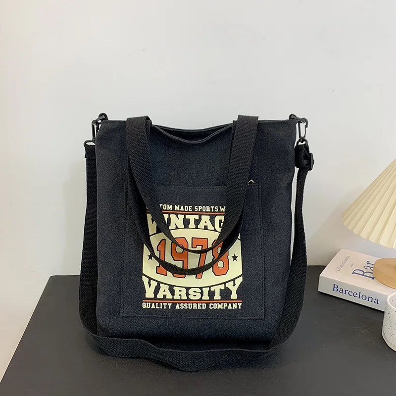 Women's Canvas Messenger Bag Casual Large Capacity Vintage Tote Crossbody