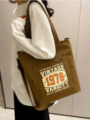 Women's Canvas Messenger Bag Casual Large Capacity Vintage Tote Crossbody