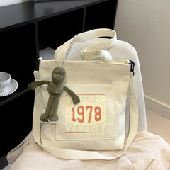 Women's Canvas Messenger Bag Casual Large Capacity Vintage Tote Crossbody