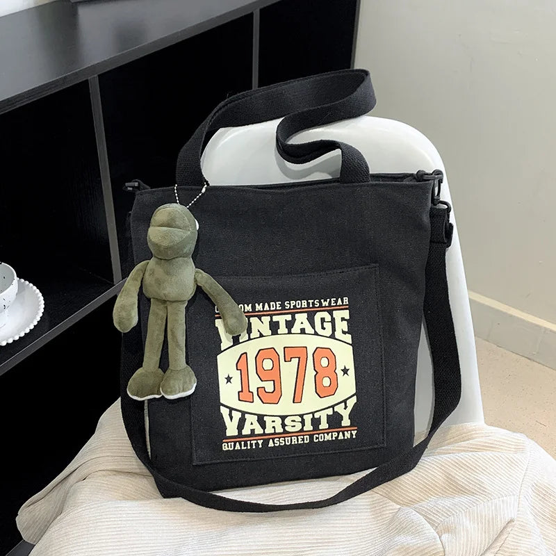 Women's Canvas Messenger Bag Casual Large Capacity Vintage Tote Crossbody