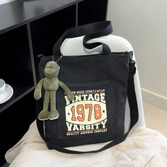 Women's Canvas Messenger Bag Casual Large Capacity Vintage Tote Crossbody