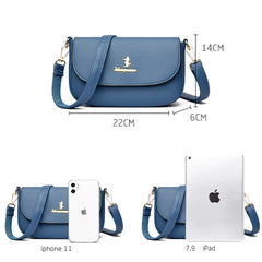 Women's High PU Leather Messenger Bag Flap Handbag