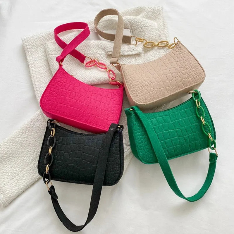 Women's Retro PU Leather Armpit Handbag Totes Shoulder Bag