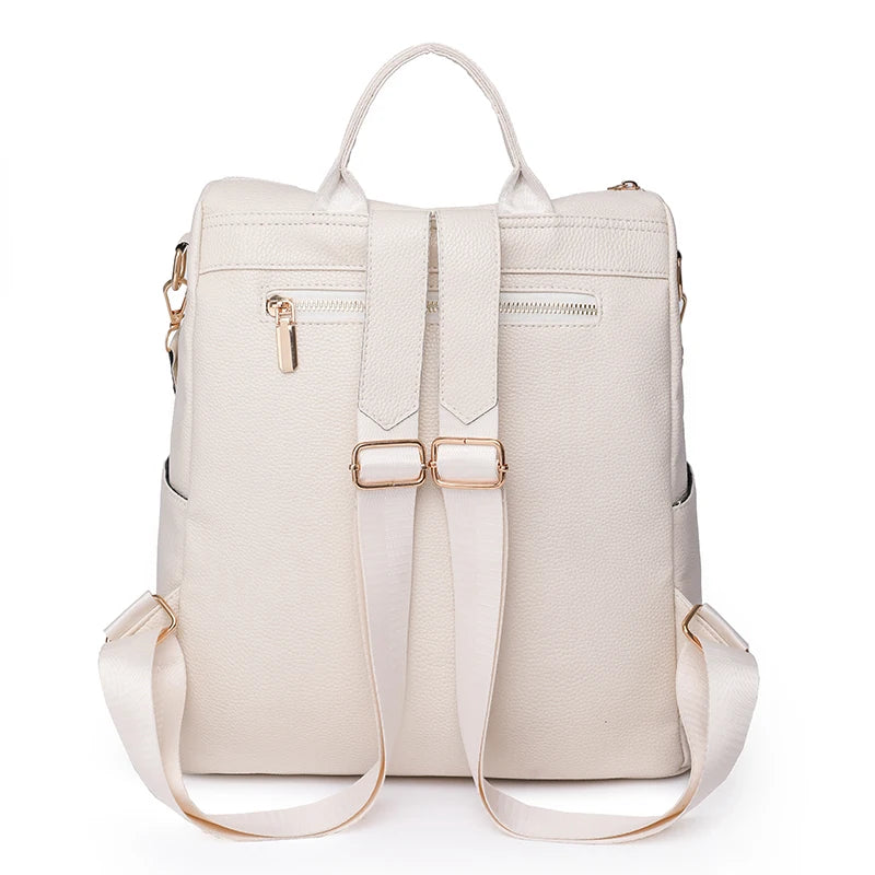 PU Ladies Strap Shoulder Bag Large Travel Backpack Letters Backpack