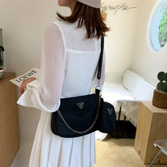 Retro Crescent Chain Crossbody Shoulder Bag
