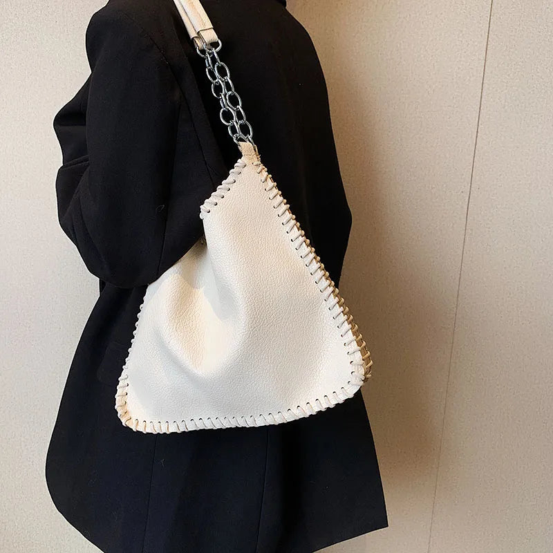 Soft Messager Girls Women Shoulder Bags Chain PU Leather Zipper Multi-function T