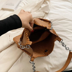 Soft Messager Girls Women Shoulder Bags Chain PU Leather Zipper Multi-function T