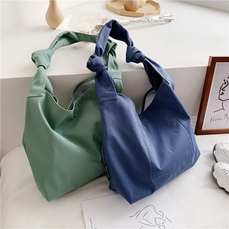 Nylon Messenger Bag Women's Versatile Shoulder Shopping Large Commuter Knot