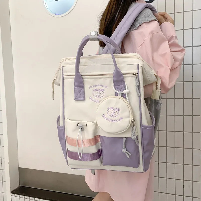 Nylon Waterproof School Bags Teenage Girls Backpacks Women Travel College
