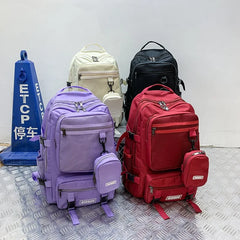 Waterproof Nylon School Backpack for Teenage Girls Large Capacity Men Travel Bag
