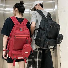 Waterproof Nylon School Backpack for Teenage Girls Large Capacity Men Travel Bag