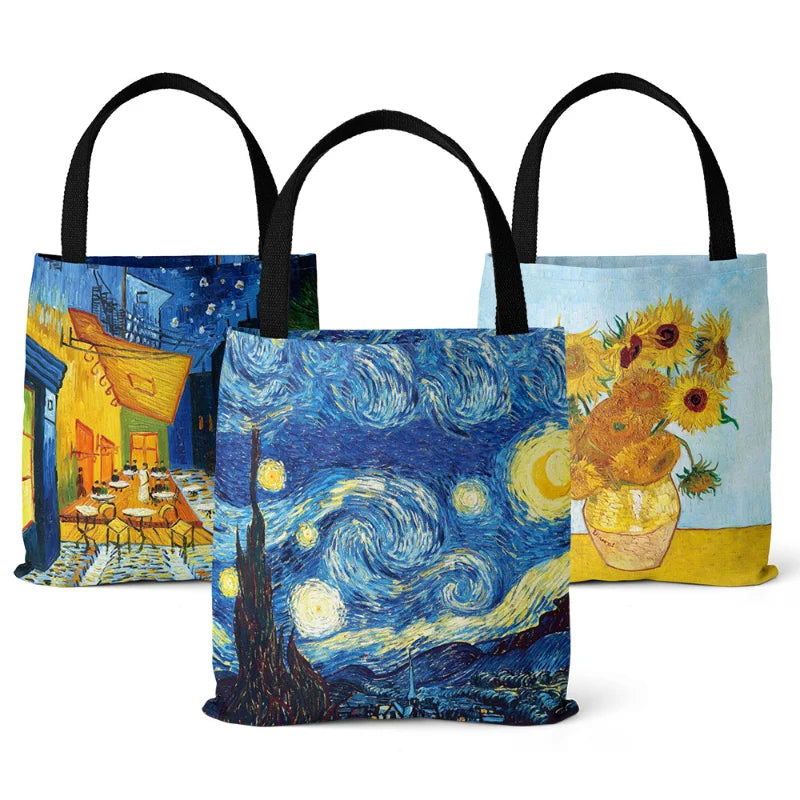 Oil Painting Tote Bag Lady Canvas Bag Beach Bag