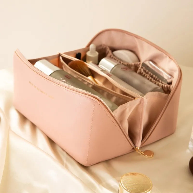 Large Travel Cosmetic Bag PU Pillow Bag Toiletry Bags