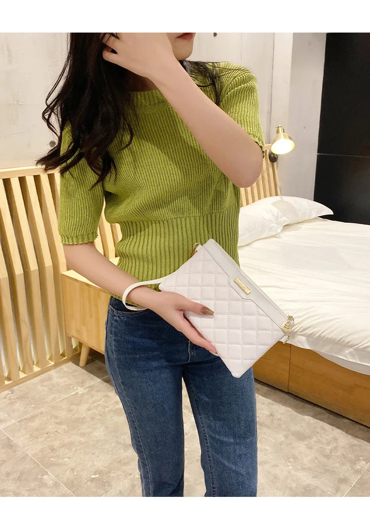 Women's Embroidered Sling Shoulder Bag with Diamond Detail